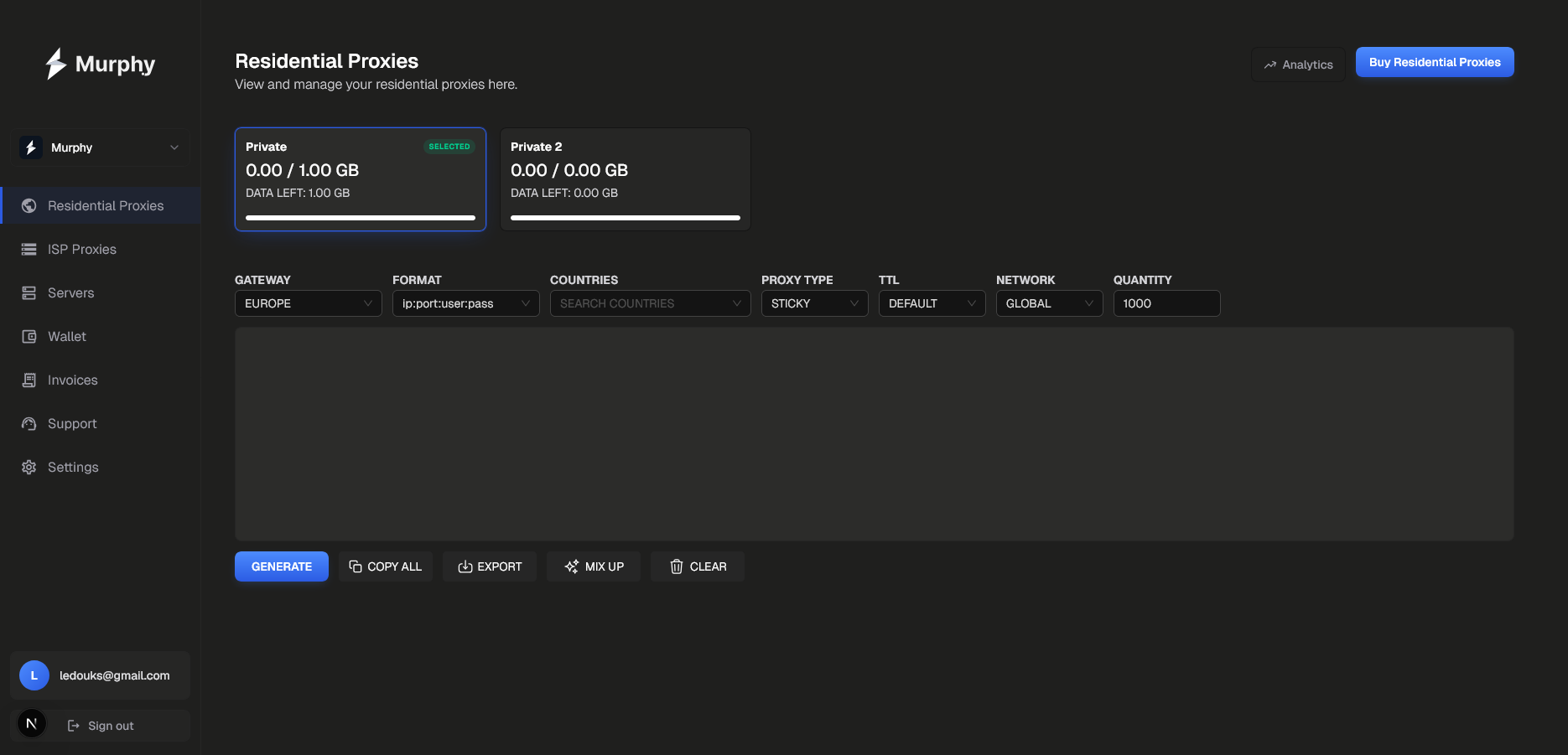 The Murphy dashboard